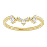 14K Gold .17ct Diamond Contour Wedding Band