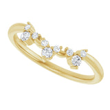 14K Gold .17ct Diamond Contour Wedding Band