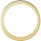 14K Yellow 0.125ct Diamond Notched Wedding Band