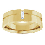 14K Yellow 0.125ct Diamond Notched Wedding Band