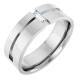 14K Yellow 0.125ct Diamond Notched Wedding Band