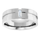14K Yellow 0.125ct Diamond Notched Wedding Band