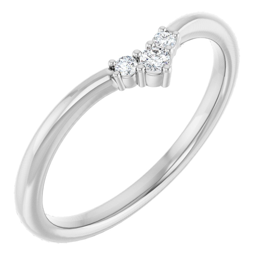 14K Gold .06ct Diamond Contour Wedding Band
