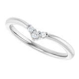 14K Gold .06ct Diamond Contour Wedding Band