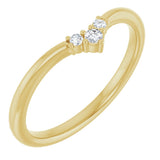 14K Gold .06ct Diamond Contour Wedding Band