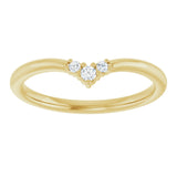 14K Gold .06ct Diamond Contour Wedding Band