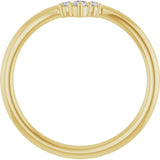 14K Gold .06ct Diamond Contour Wedding Band
