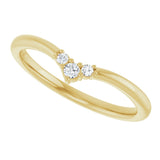 14K Gold .06ct Diamond Contour Wedding Band