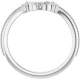 14k Gold .13ct Natural Diamond Contour Wedding Band