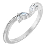 14k Gold .13ct Natural Diamond Contour Wedding Band