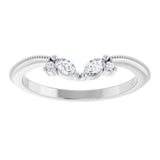 14k Gold .13ct Natural Diamond Contour Wedding Band