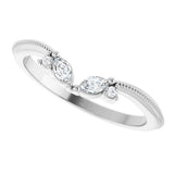14k Gold .13ct Natural Diamond Contour Wedding Band