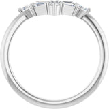 14K Gold .25ct Natural Diamond V Bar Wedding Band