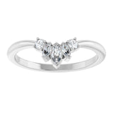 14k Gold .16ct Diamond Accented Contour Wedding Band