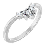 14k Gold .16ct Diamond Accented Contour Wedding Band