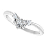 14k Gold .16ct Diamond Accented Contour Wedding Band