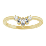 14k Gold .16ct Diamond Accented Contour Wedding Band