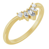 14k Gold .16ct Diamond Accented Contour Wedding Band