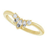 14k Gold .16ct Diamond Accented Contour Wedding Band