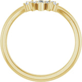 14k Gold .16ct Diamond Accented Contour Wedding Band