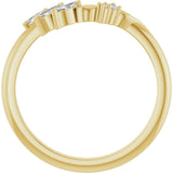 14K Gold .2ct  Diamond Asymmetrical Contour Wedding Band