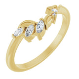 14K Gold .2ct  Diamond Asymmetrical Contour Wedding Band