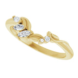 14K Gold .2ct  Diamond Asymmetrical Contour Wedding Band