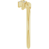 14K Gold .2ct  Diamond Asymmetrical Contour Wedding Band