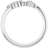 14K Gold .2ct  Diamond Asymmetrical Contour Wedding Band