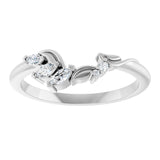 14K Gold .2ct  Diamond Asymmetrical Contour Wedding Band