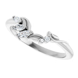 14K Gold .2ct  Diamond Asymmetrical Contour Wedding Band