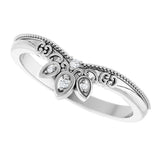 14K Gold .02ct Diamond Contour Wedding Band