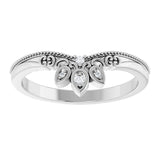 14K Gold .02ct Diamond Contour Wedding Band