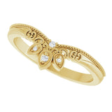 14K Gold .02ct Diamond Contour Wedding Band