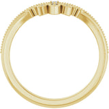 14K Gold .02ct Diamond Contour Wedding Band