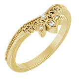 14K Gold .02ct Diamond Contour Wedding Band