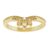 14K Gold .02ct Diamond Contour Wedding Band