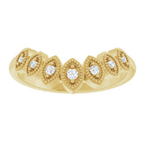 14k Gold .06ct Diamond Contour Wedding Band