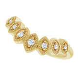 14k Gold .06ct Diamond Contour Wedding Band