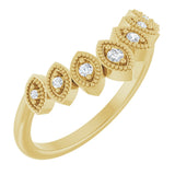 14k Gold .06ct Diamond Contour Wedding Band
