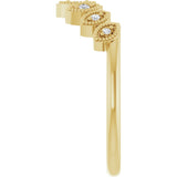 14k Gold .06ct Diamond Contour Wedding Band