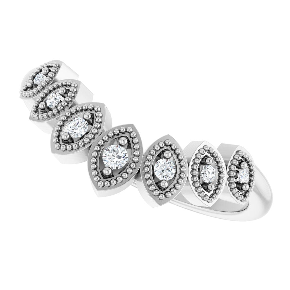 14k Gold .06ct Diamond Contour Wedding Band
