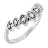 14k Gold .06ct Diamond Contour Wedding Band
