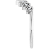 14k Gold .06ct Diamond Contour Wedding Band