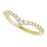 14k Gold .25ct Diamond Contour Wedding Band