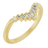 14K Gold .08ct Diamond Contour Wedding Band
