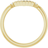 14K Gold .08ct Diamond Contour Wedding Band