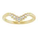 14K Gold .08ct Diamond Contour Wedding Band