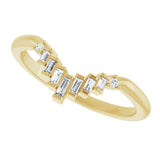 14K Gold .08ct Diamond Contour Wedding Band
