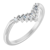 14K Gold .08ct Diamond Contour Wedding Band